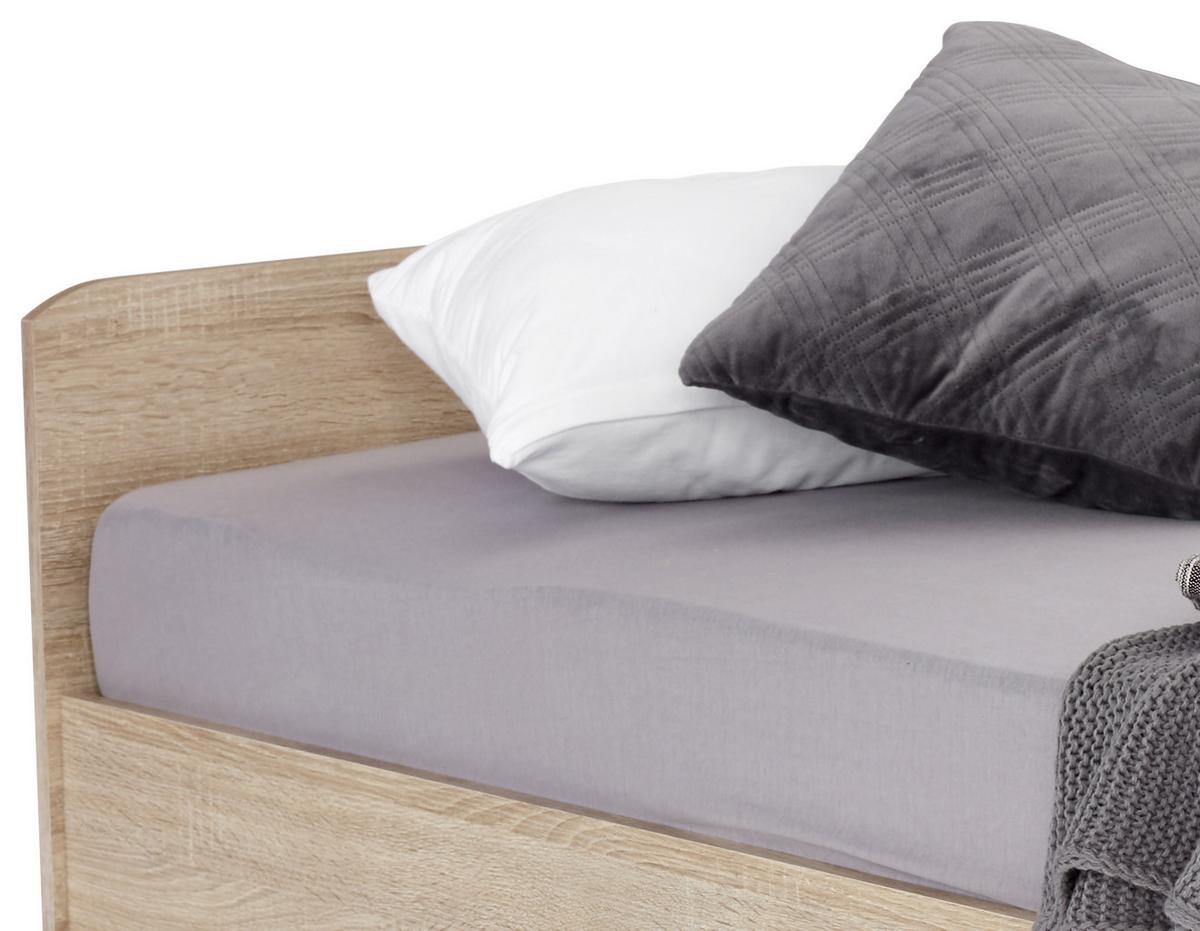 Stauraumbett Wiki ca. 204x95 cm Weiß/Eiche - Weiß/Sonoma Eiche, KONVENTIONELL, Holzwerkstoff (90/200cm) - MID.YOU