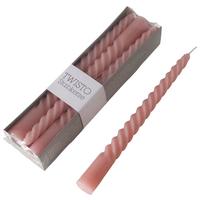 Stabkerze Twisto II Hellrosa, 6-teilig - Hellrosa, Modern (2/20cm) - Modern Living