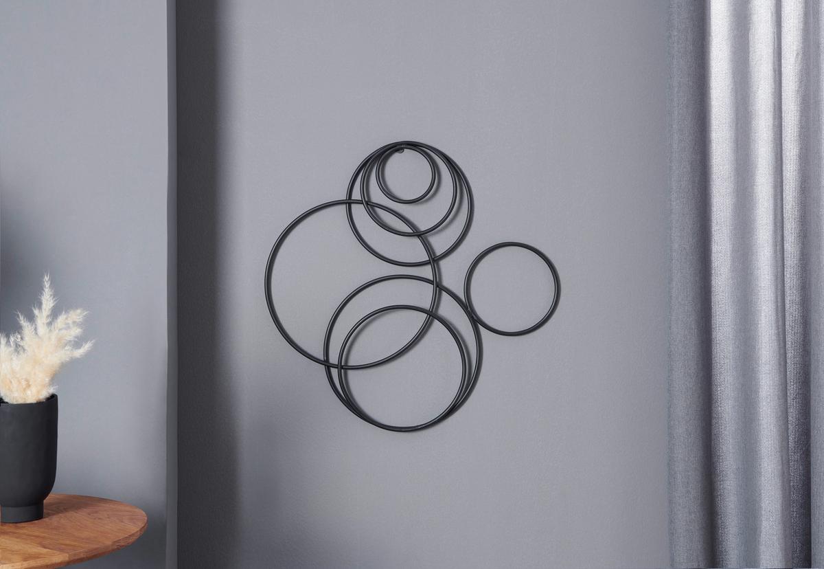 DEKORACJA ŚCIENNA ZOE - czarny, Modern, metal (60/60/3,5cm) - Premium Living