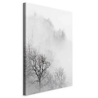 Slika Na Platnu Trees In The Fog - temno siva/siva, Basics, tekstil/leseni material (40/60/1.2cm) - artgeist
