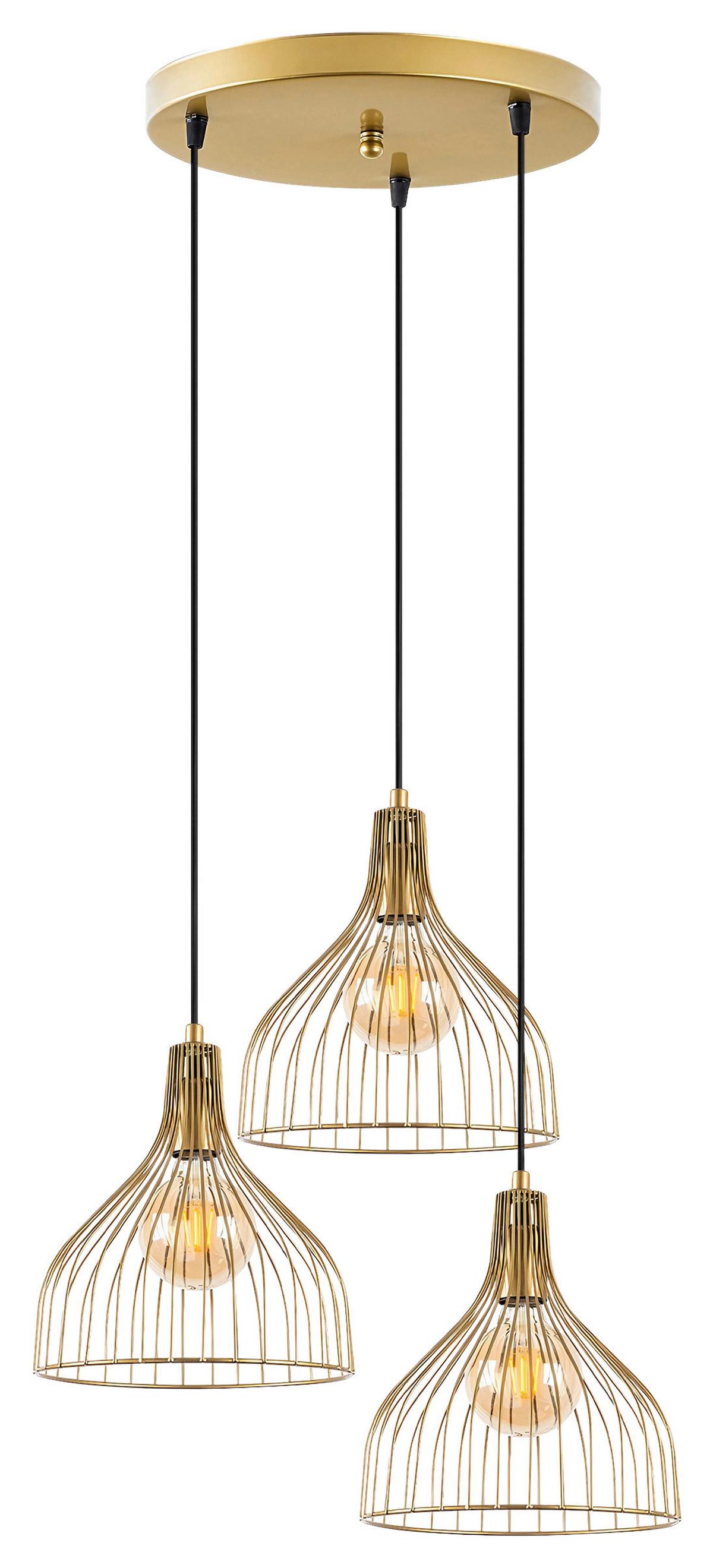 LAMPA WISZĄCA CAFU - 11566 - 2 - kolor złoty, Design, metal (49/121cm) - P & B