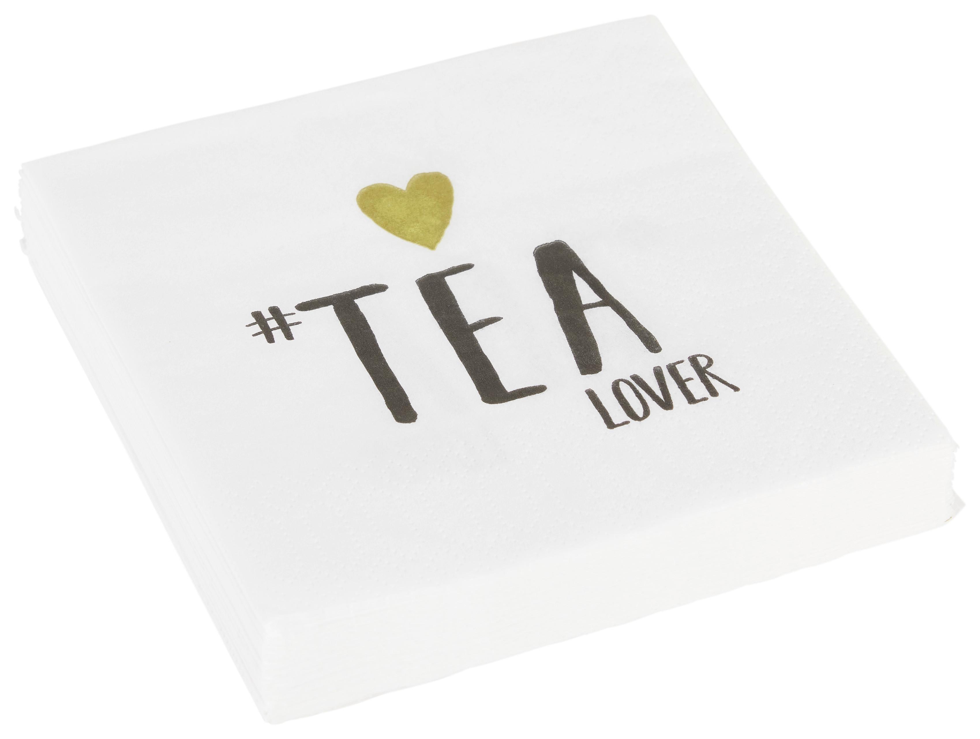 Cocktailserviette Linda in Weiß ca. 25x25cm - Schwarz/Braun, KONVENTIONELL, Papier (25cm)