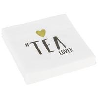 Cocktailserviette Linda in Weiss ca. 25x25cm - Weiss/Schwarz, Konventionell, Papier (25cm)