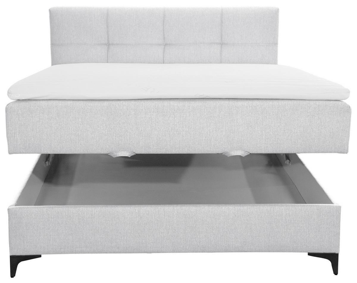 Box Krevet Freddie - svijetlo siva/crna, Konvencionalno, tekstil/metal (140/200cm)