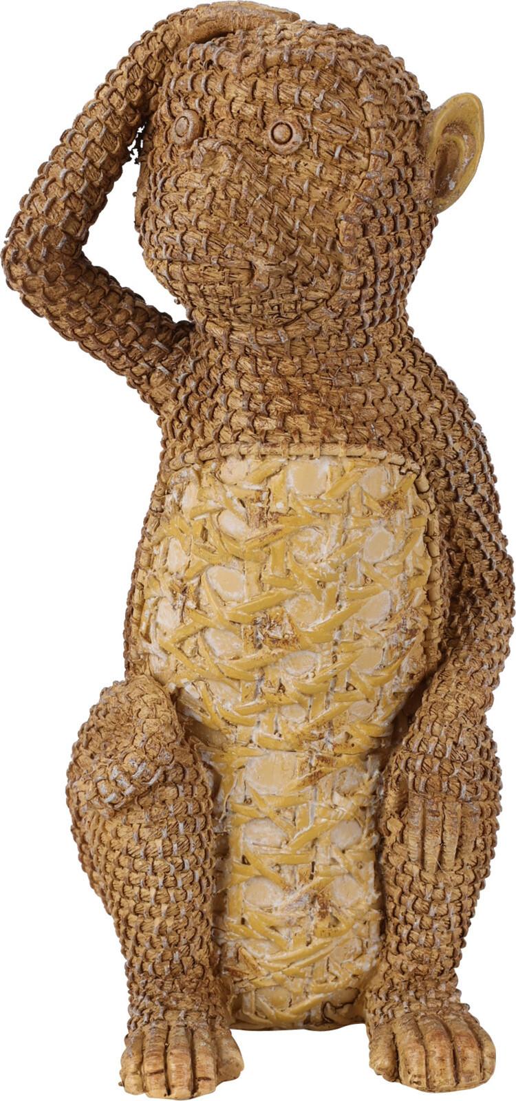 Dekor Majom Monkey - barna, természetes anyagok (22,3/10cm)