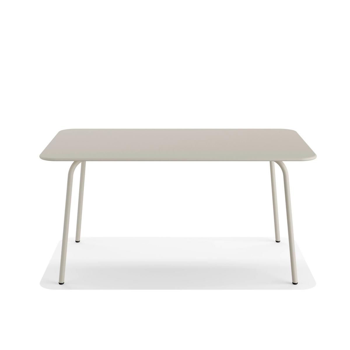 Gartentisch SHINE in Beige, rechteckig - Beige, Basics, Metall (160/73/90cm) - Gardenson