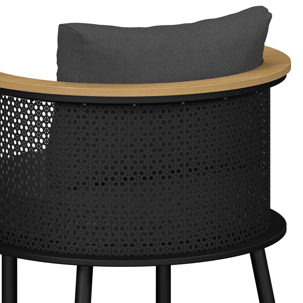 Garnitură grădină Lissa - gri închis/culoare lemn păr, Modern, plastic/metal - Bessagi Garden