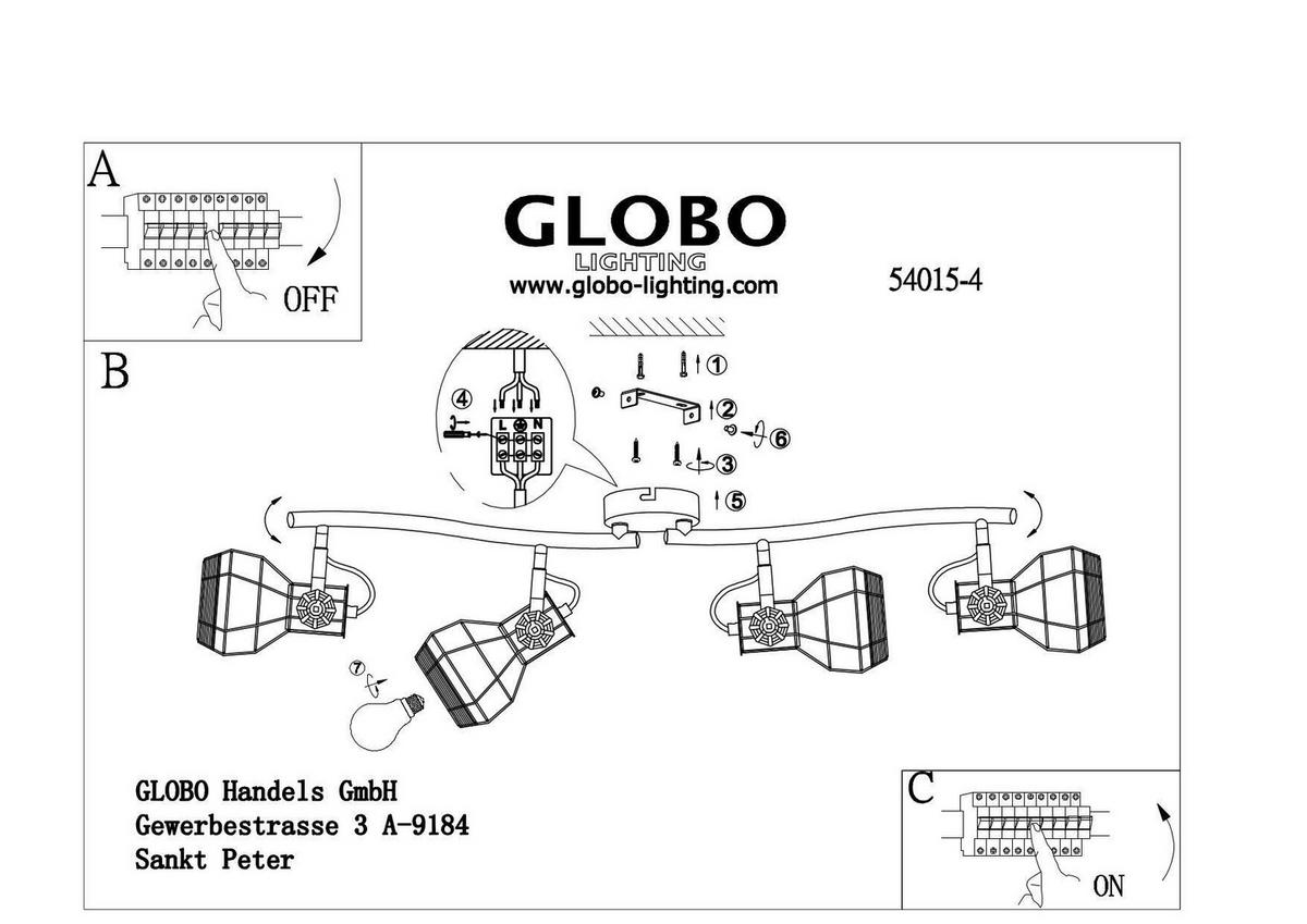 Reflektor Bana - bela, Basics, kovina (72/32/20cm) - Globo