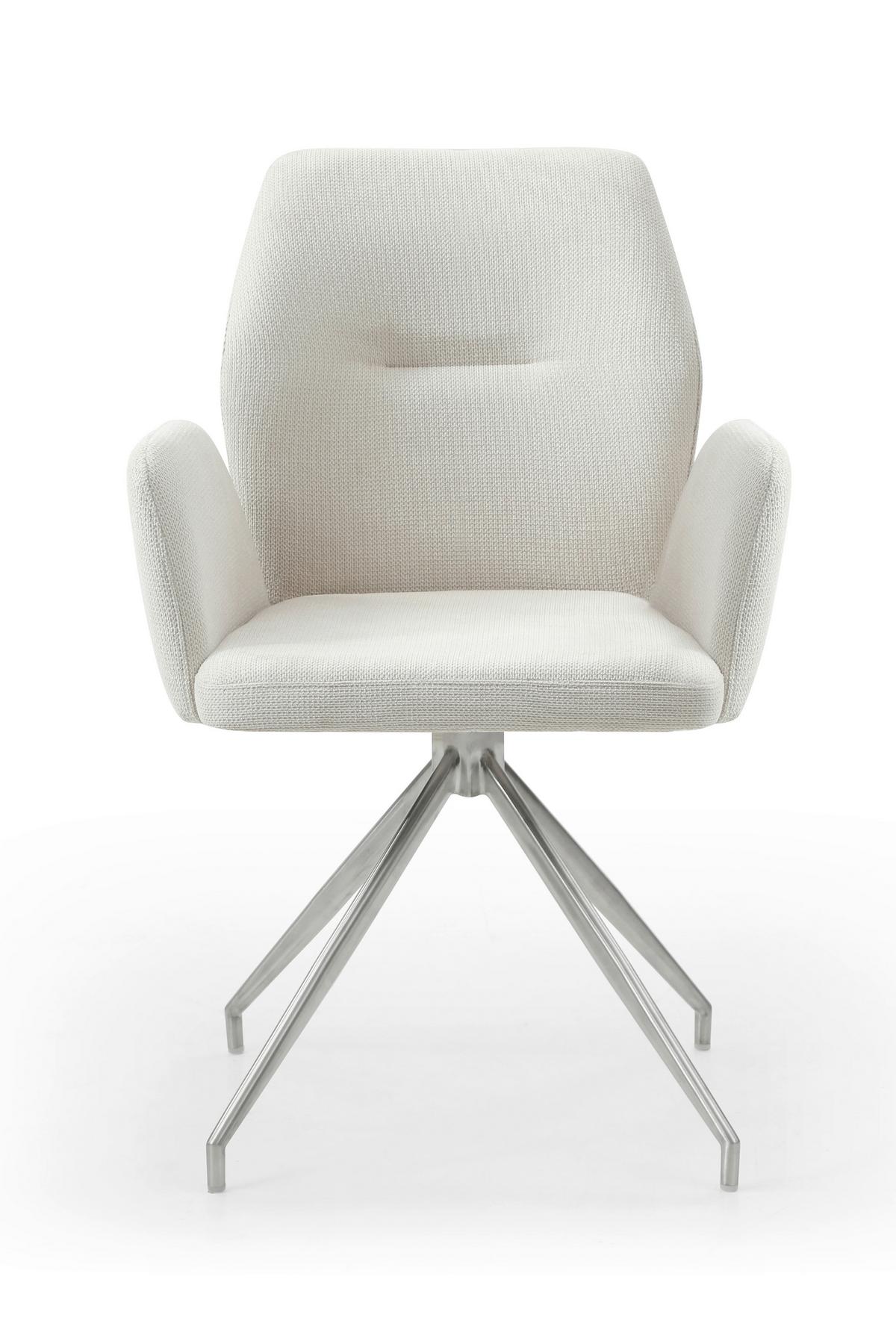 Naslanjač Sofija, Krem Barva, Vrtljiv - srebrne barve/krem barve, Moderno, kovina/tekstil (60/89/62cm) - Livetastic