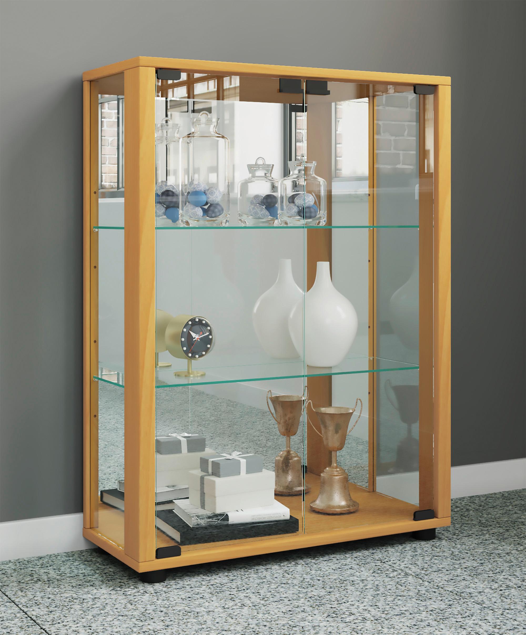 Vitrine Sintalo ca. 60x80 cm Buche - Buchefarben, MODERN, Glas/Holzwerkstoff (60/80/25cm) - MID.YOU