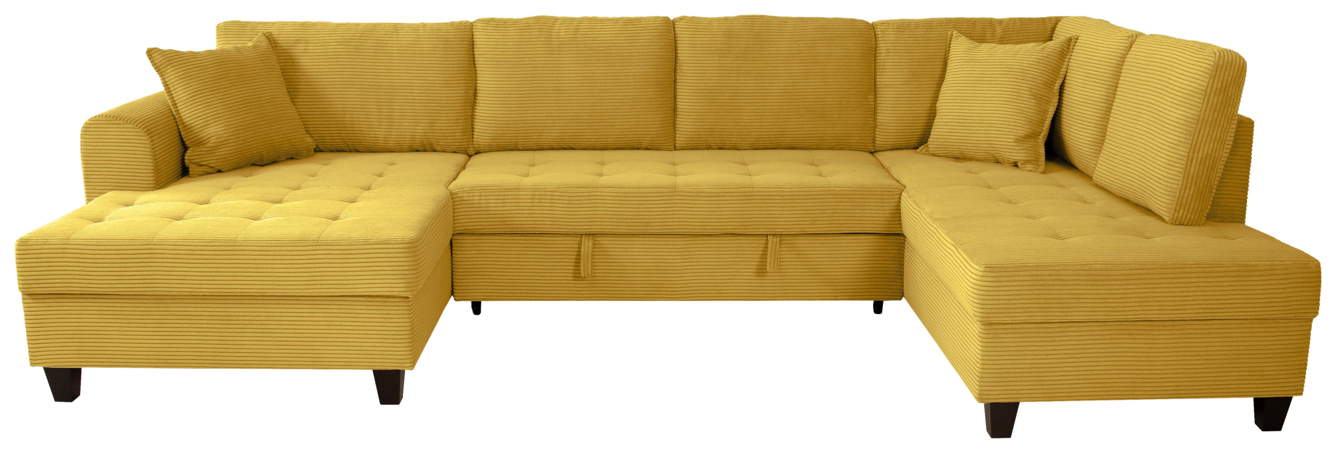 Kutna Garnitura Moritz - boje senfa, Trend, tekstil (155/324/178cm) - Modern Living