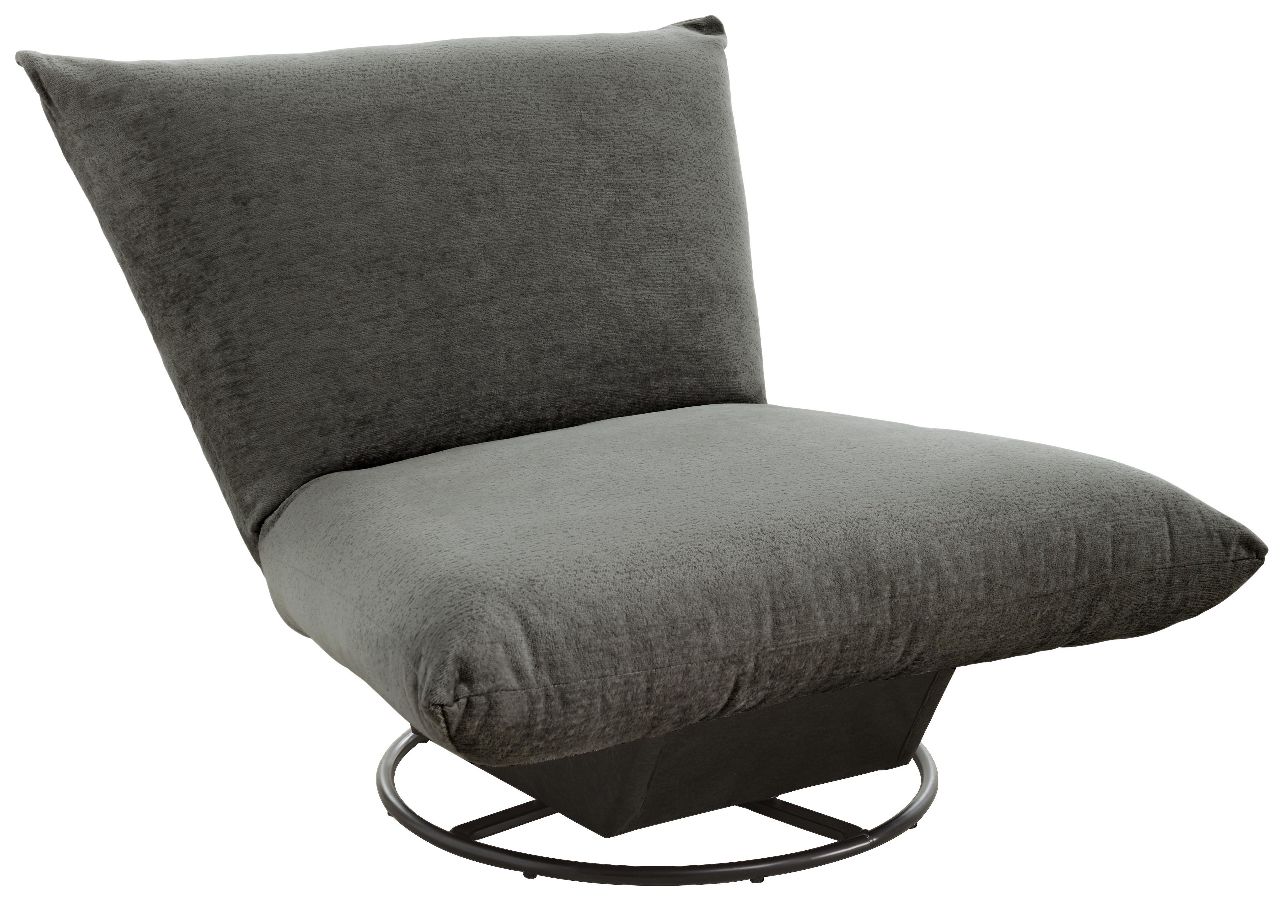 Relaxsessel Cremona Anthrazit - Anthrazit/Schwarz, Design, Textil/Metall (100/78/96cm) - Livetastic