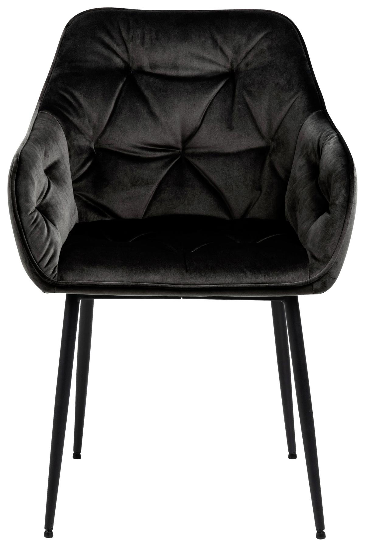 KRZESŁO Z PODŁOKIETNIKAMI BROOKE -TREND- - czarny/szary, Trend, metal/tkanina (58/83/55cm) - Livetastic
