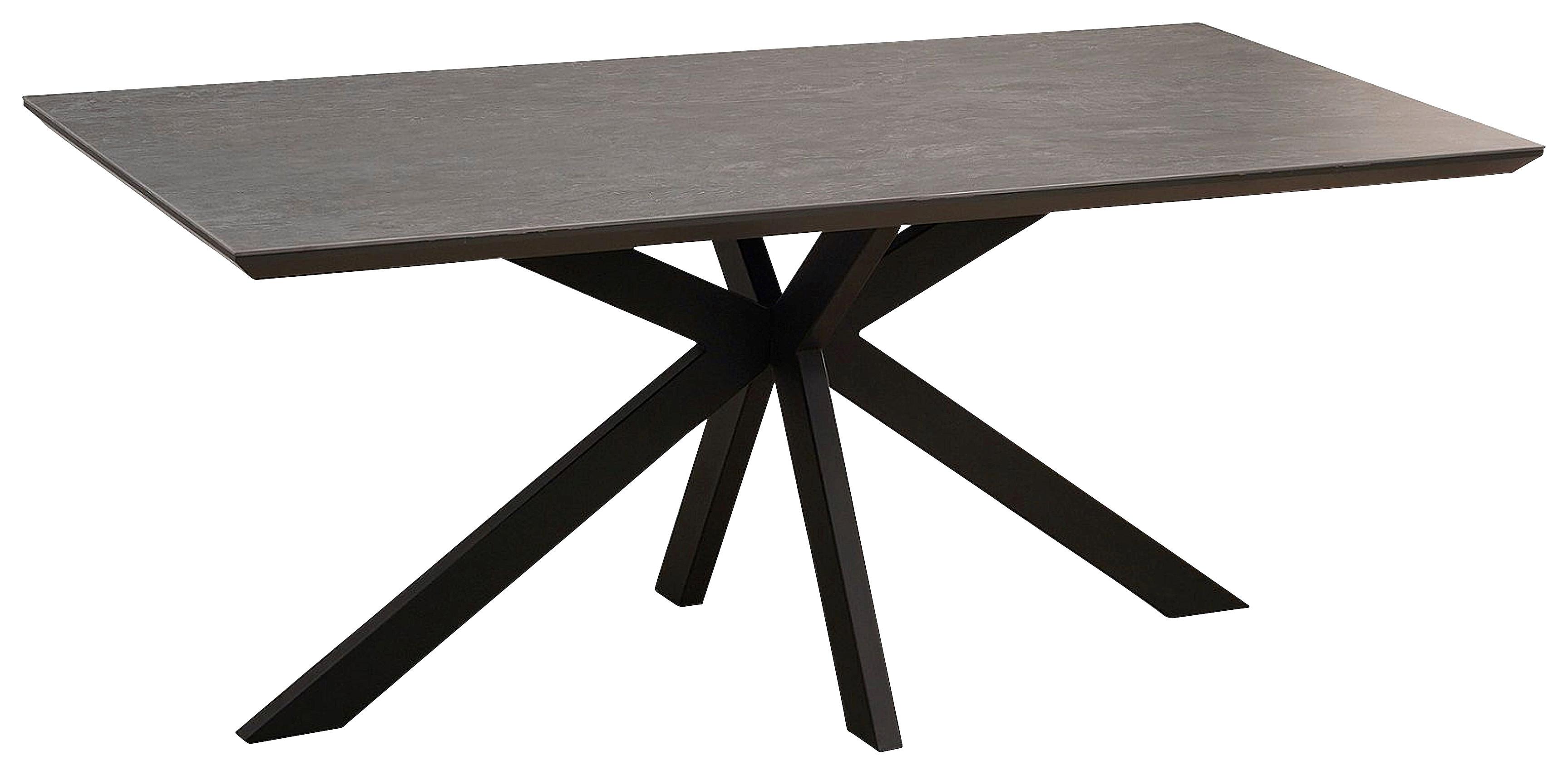 Jedilna Miza Steve, Črna, Keramična Plošča, 180x90 - črna, Moderno, kovina/leseni material (180/76/90cm)