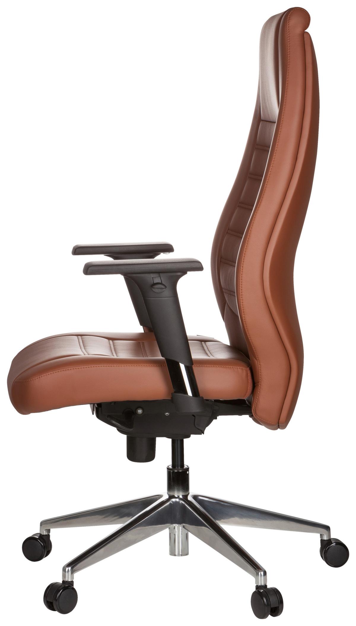 Pisarniški Stol Vitoro, Rjava - srebrne barve/rjava, Basics, kovina/umetna masa (65/133/65cm) - MID.YOU