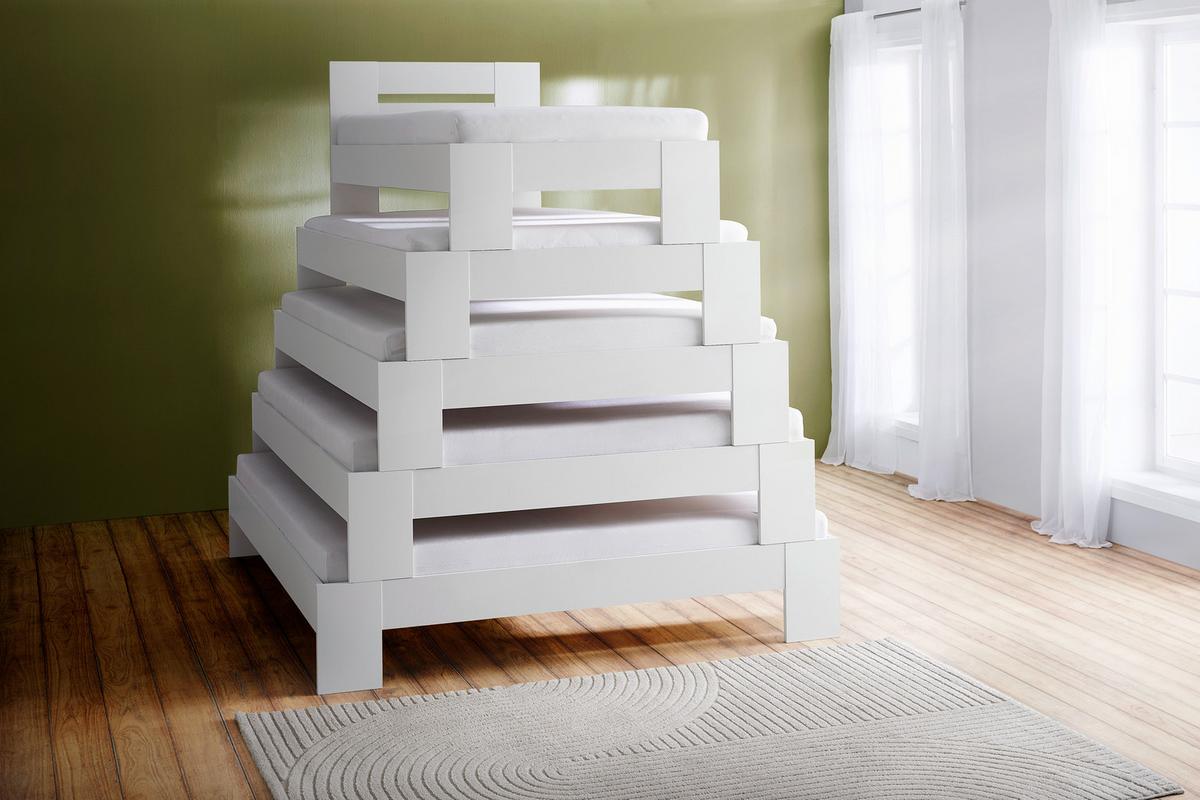 Bett Madrid Weiß ca. 180x200cm - Weiß, MODERN, Holz (180/200cm) - Mömax