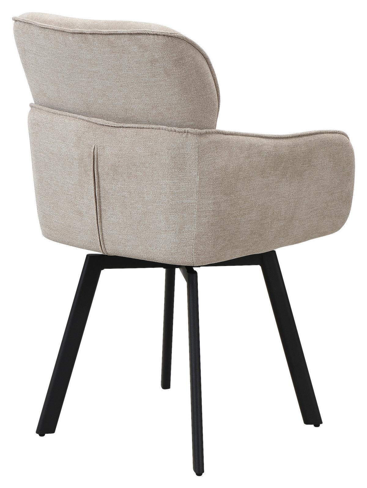 STUHL RICO - Taupe/Schwarz, MODERN, Textil/Metall (61/90/63cm) - MID.YOU