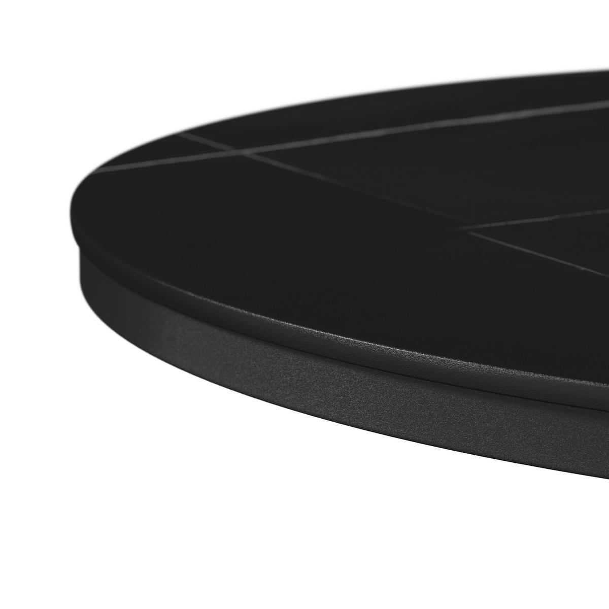 Esstisch rund Pela Schwarz MDF Ø ca. 110 cm - Schwarz, MODERN, Holzwerkstoff/Stein (110/75cm) - Bessagi Home