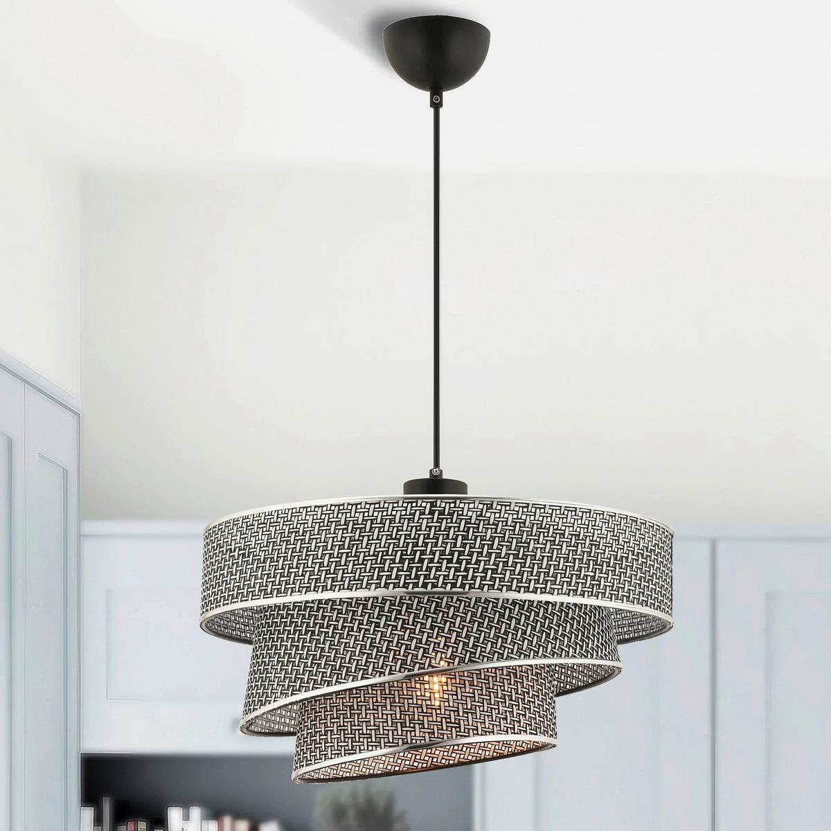 LAMPA WISZĄCA COUPER HAZERAN - GREY - szary, Design, metal/tkanina (40/72cm) - P & B