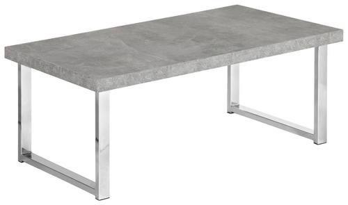Klubska Miza Liverpool, Siva, Barva Kroma - barve kroma/svetlo siva, Moderno, kovina/les (100/38/50cm)