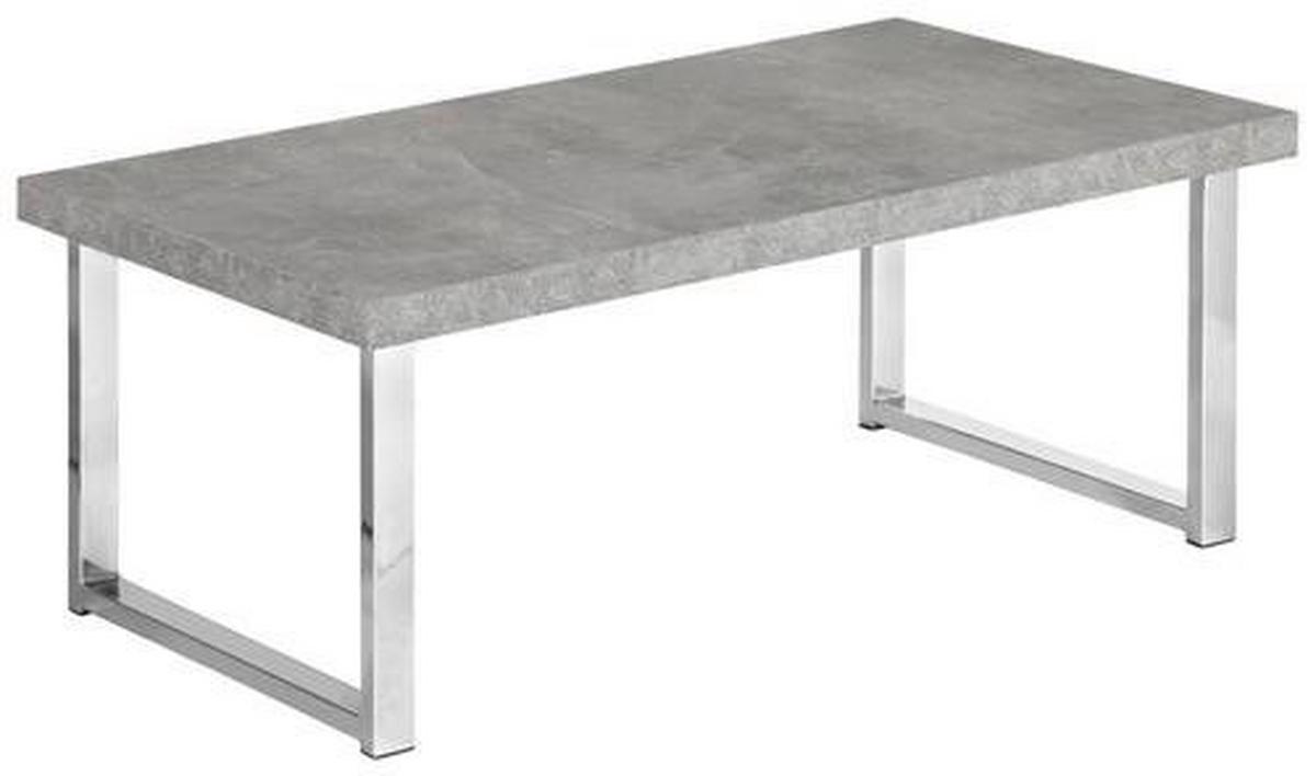 Klubska Miza Liverpool, Siva, Barva Kroma - barve kroma/svetlo siva, Moderno, kovina/les (100/38/50cm)