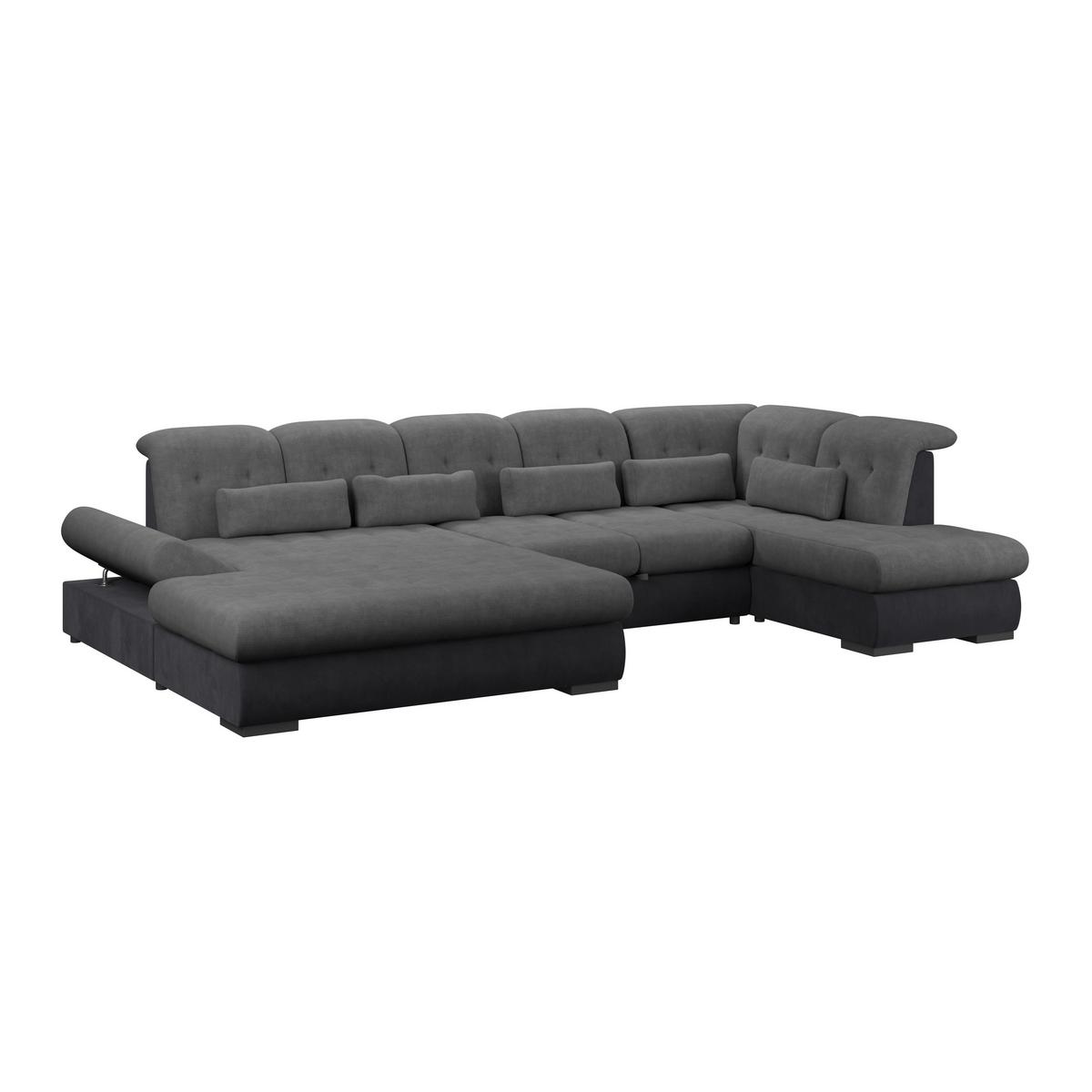 Sedežna Garnitura Madera - črna/antracit, Konvencionalno, umetna masa/tekstil (190/358/212cm)