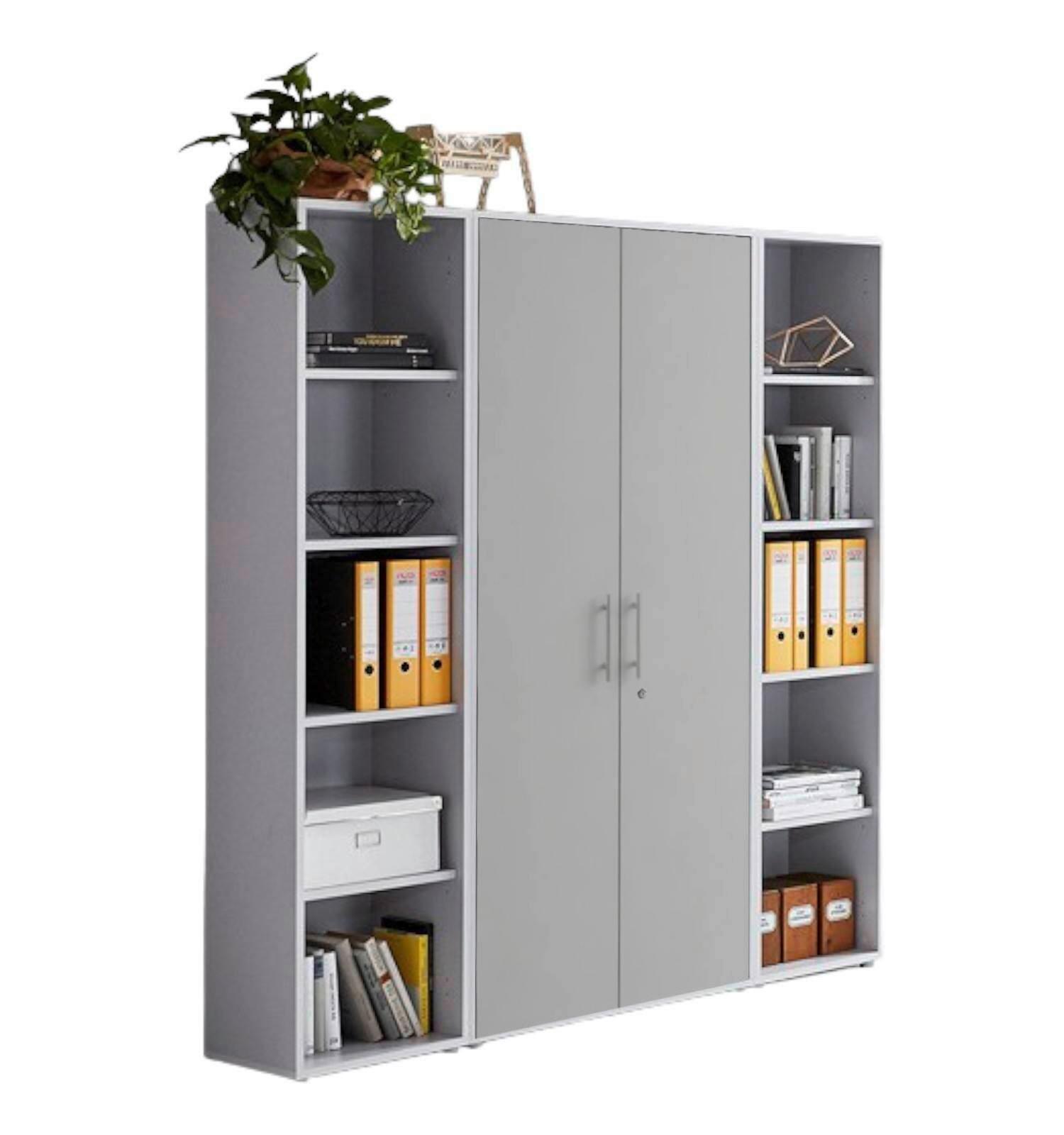 AKTENSCHRANK OFFICE EDITION - SW SET 3 - Hellgrau, MODERN, Holzwerkstoff (172,6/185,6/33cm) - MID.YOU