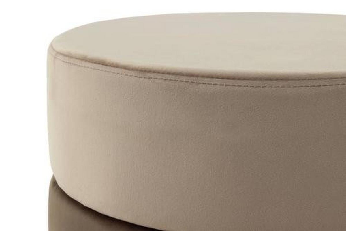 Hocker Creme/Braun ca. 48,5x46 cm - Goldfarben/Braun, Basics, Holzwerkstoff/Textil (48,5/46/48,5cm) - Kayoom