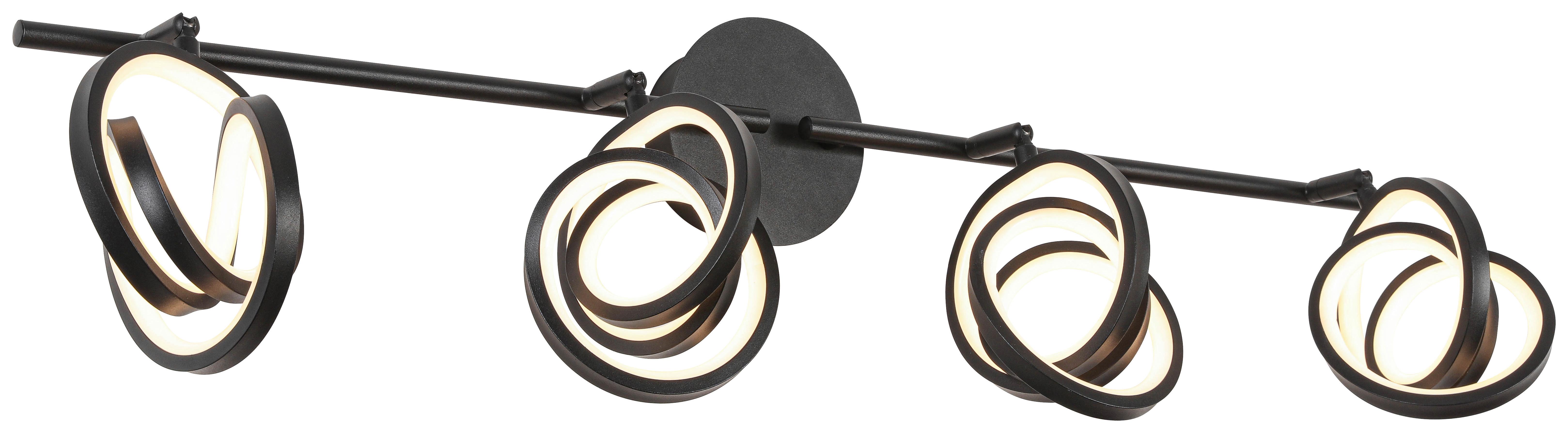 LED-Strahler Rundi Schwarz max. 4x5 Watt - Schwarz, MODERN, Kunststoff/Metall (83/12/18cm) - Modern Living