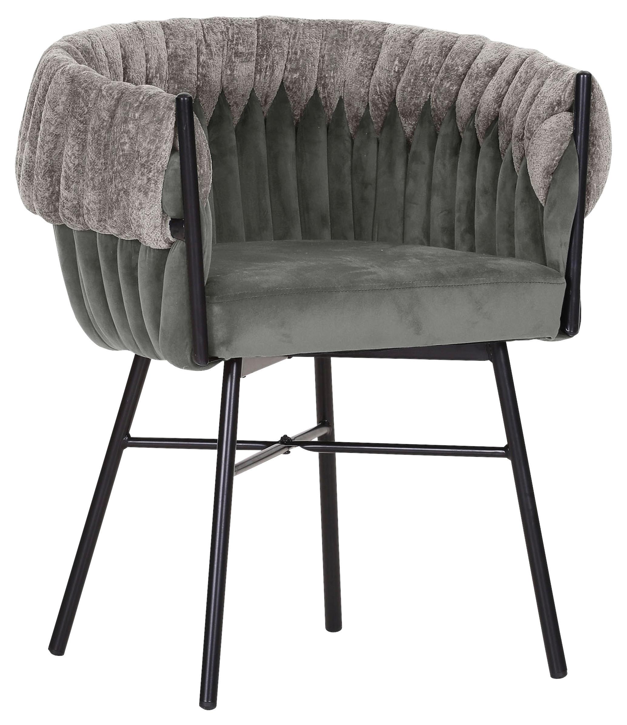 KRZESŁO Z PODŁOKIETNIKAMI TWISTY - ciemnoszary/czarny, Design, metal/tkanina (65/76/60cm) - Landscape