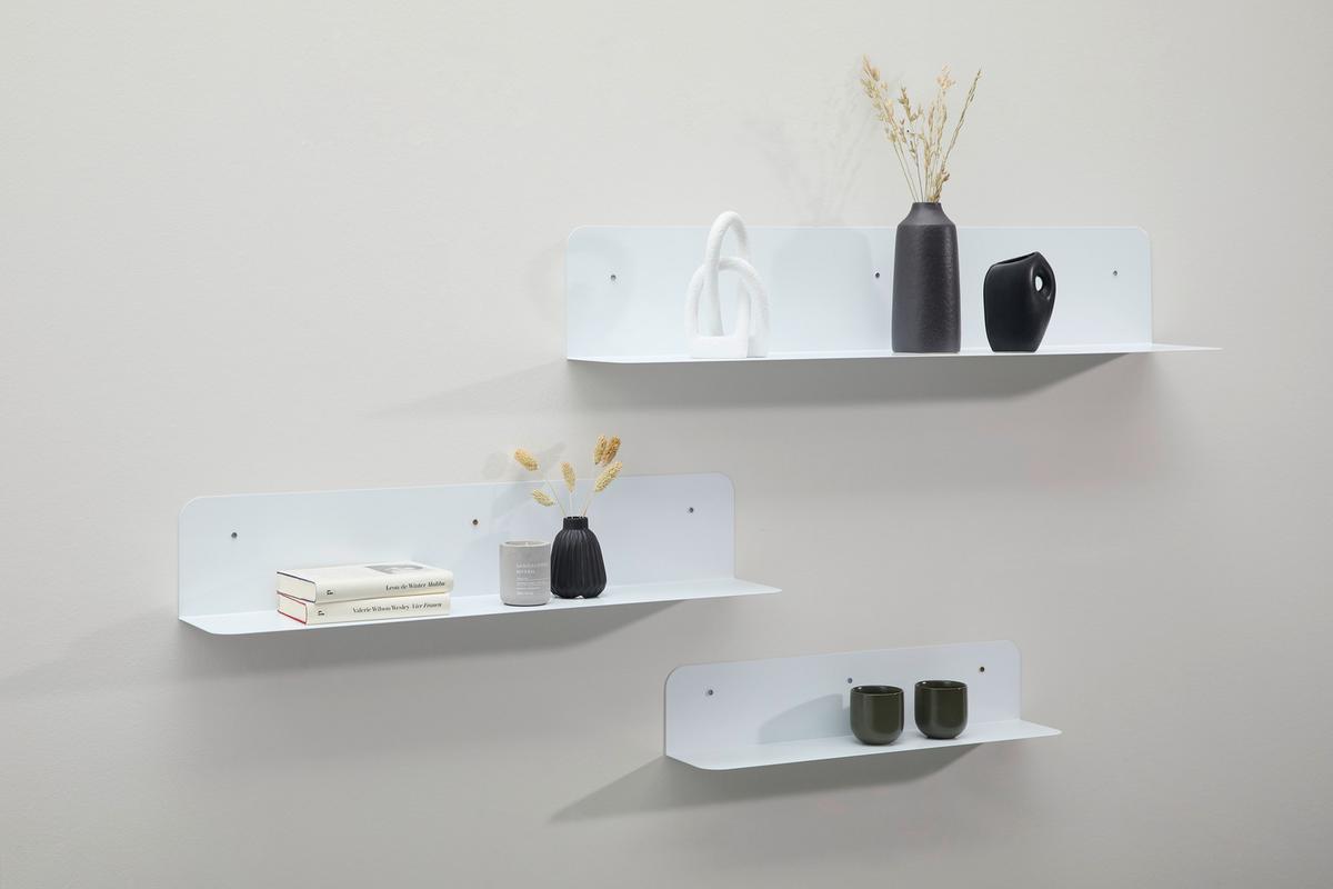 PÓŁKA ŚCIENNA MILENA - biały, Design, metal (80/15/15cm) - MID.YOU