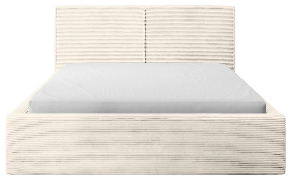 Oblazinjena Postelja Inez, Krem Barva, 180x200cm - črna/krem barve, Moderno, kovina/tekstil (180/200cm) - P & B