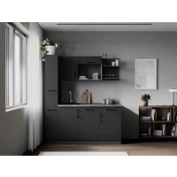 Küchenblock Oliver m. Geräten Grau - Grau, Trend, Holzwerkstoff/Metall (175cm) - Respekta