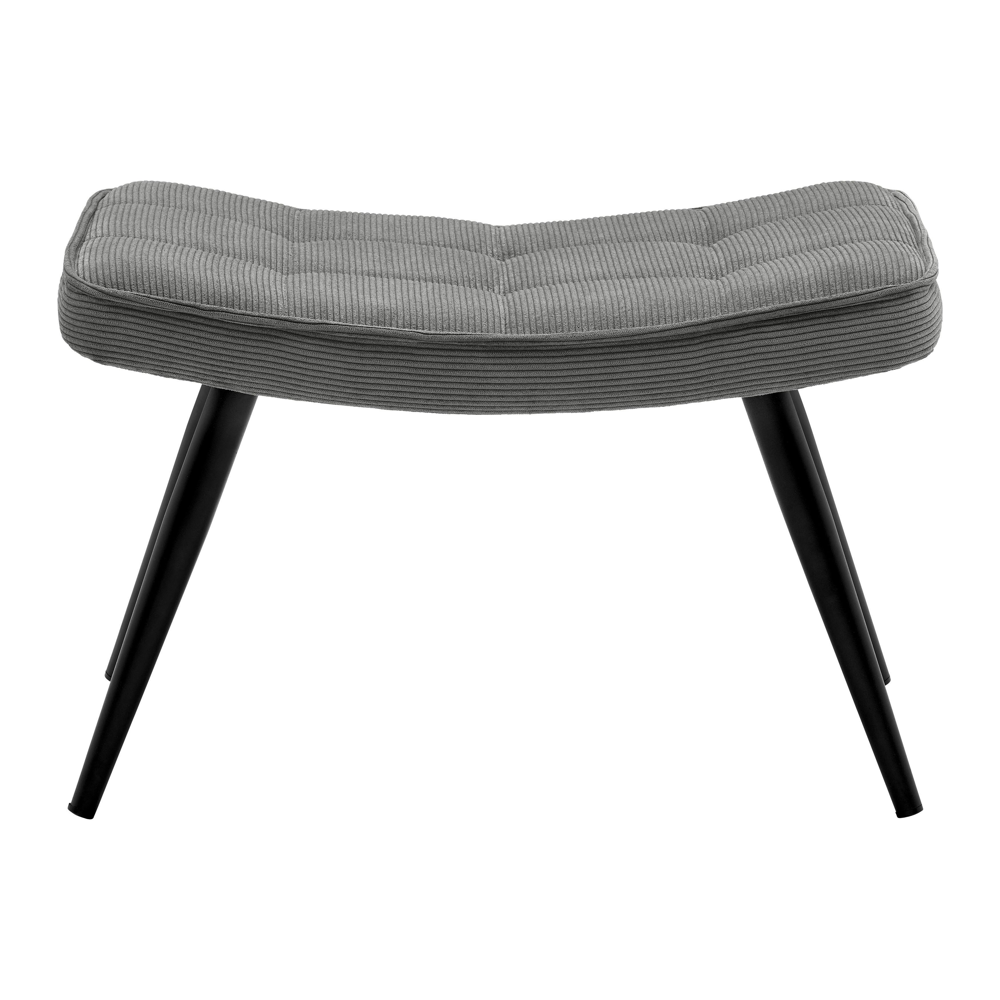Hocker Gunvor Grau - Schwarz/Grau, MODERN, Holz/Textil (59,5/39/40cm) - Based