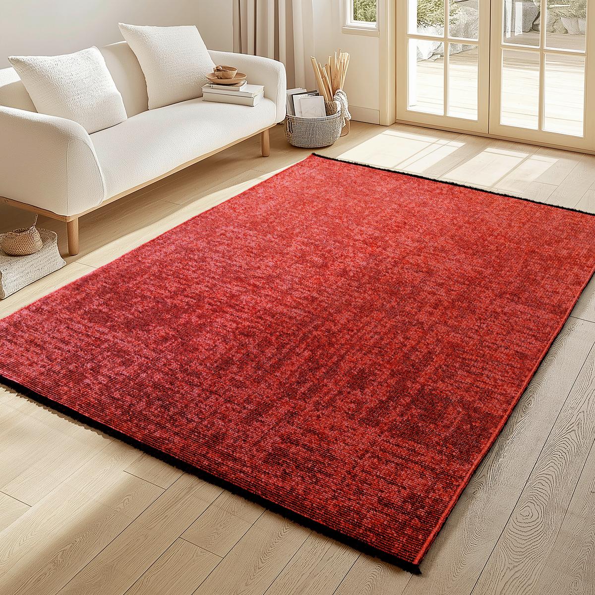 Ravno Tkana Preproga Space, Rdeča, 160x230cm - rdeča, Konvencionalno, tekstil (160/230cm) - Novel