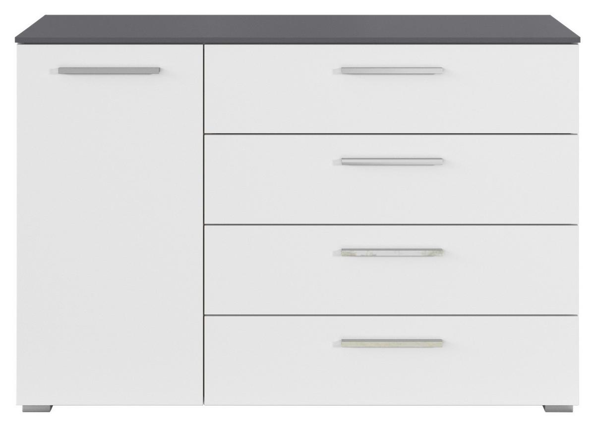 Kommode Caspio Weiß - Chromfarben/Weiß, KONVENTIONELL, Holzwerkstoff/Kunststoff (120/81/42cm) - Premium Living