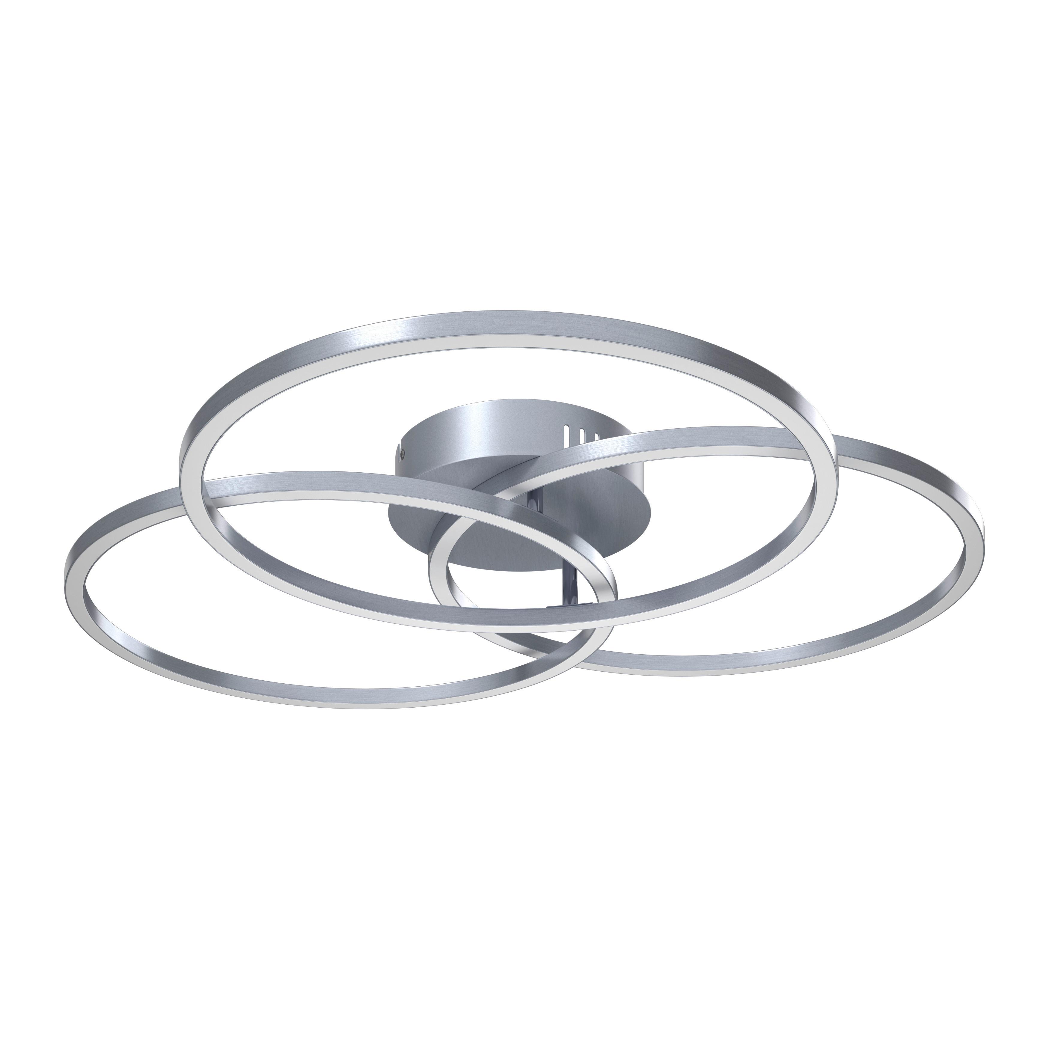 LAMPA SUFITOWA LED FONTANA *SBN* - kolor aluminiowy, Design, tworzywo sztuczne/metal (71/52/9cm) - Novel