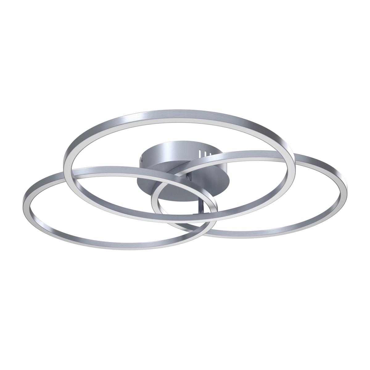 LAMPA SUFITOWA LED FONTANA *SBN* - kolor aluminiowy, Design, tworzywo sztuczne/metal (71/52/9cm) - Novel