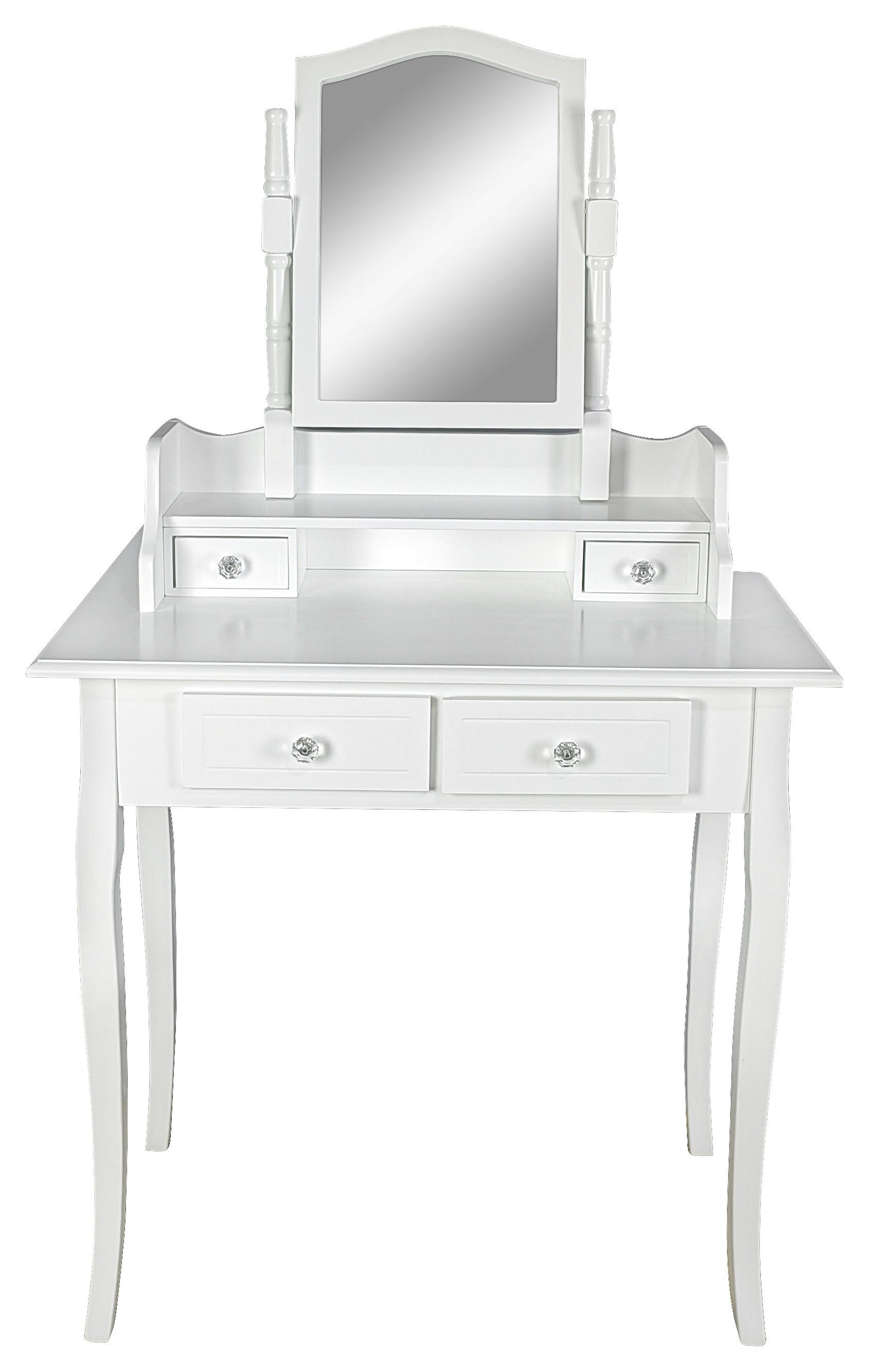 Stol Za Šminkanje Vanessa 2 - bijela/prozirno, Moderno, staklo/drvni materijal (80/142/40cm) - Modern Living