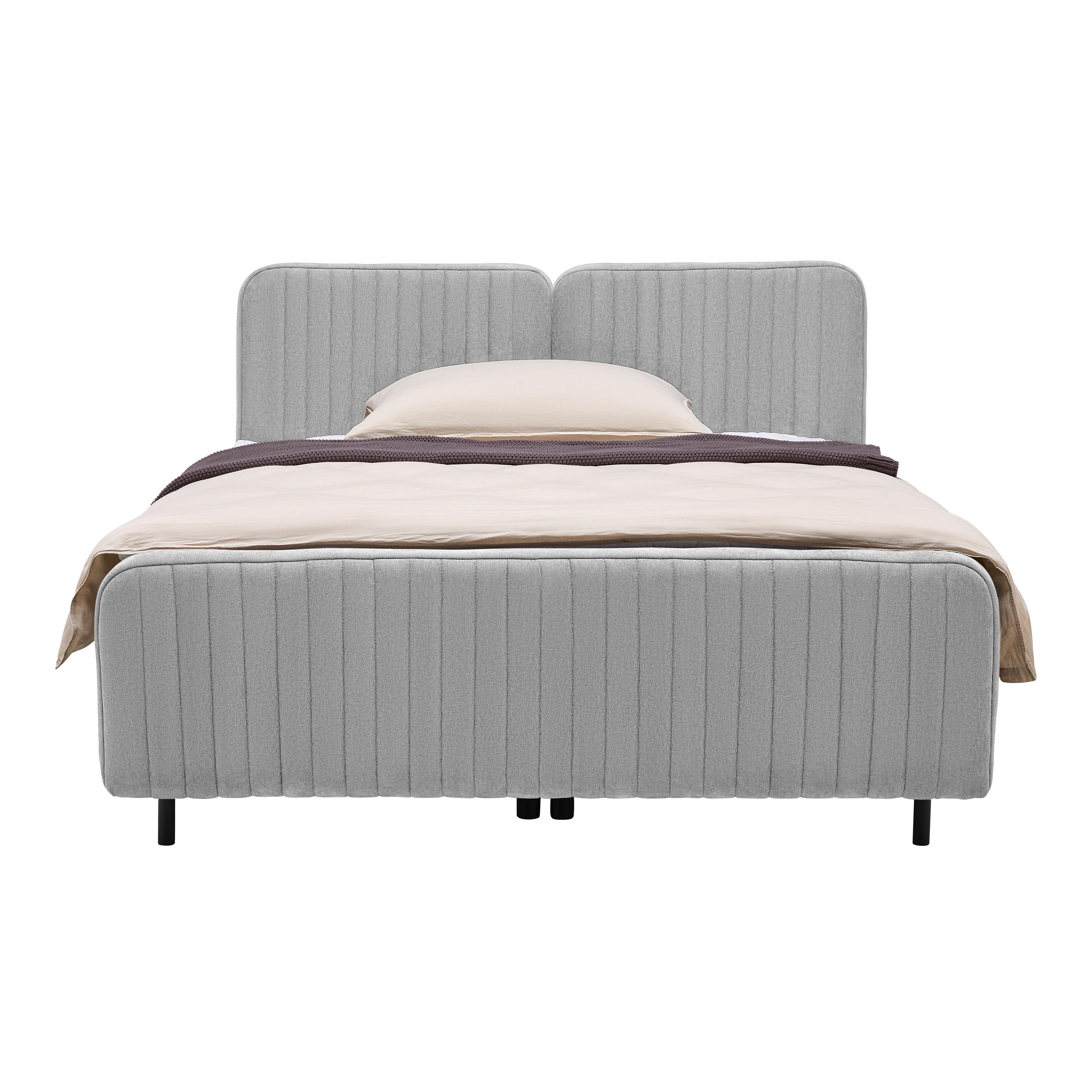 Boxbett Livetto Grau ca. 180x200cm - Schwarz/Grau, KONVENTIONELL, Holz/Textil (180/200cm) - Mömax