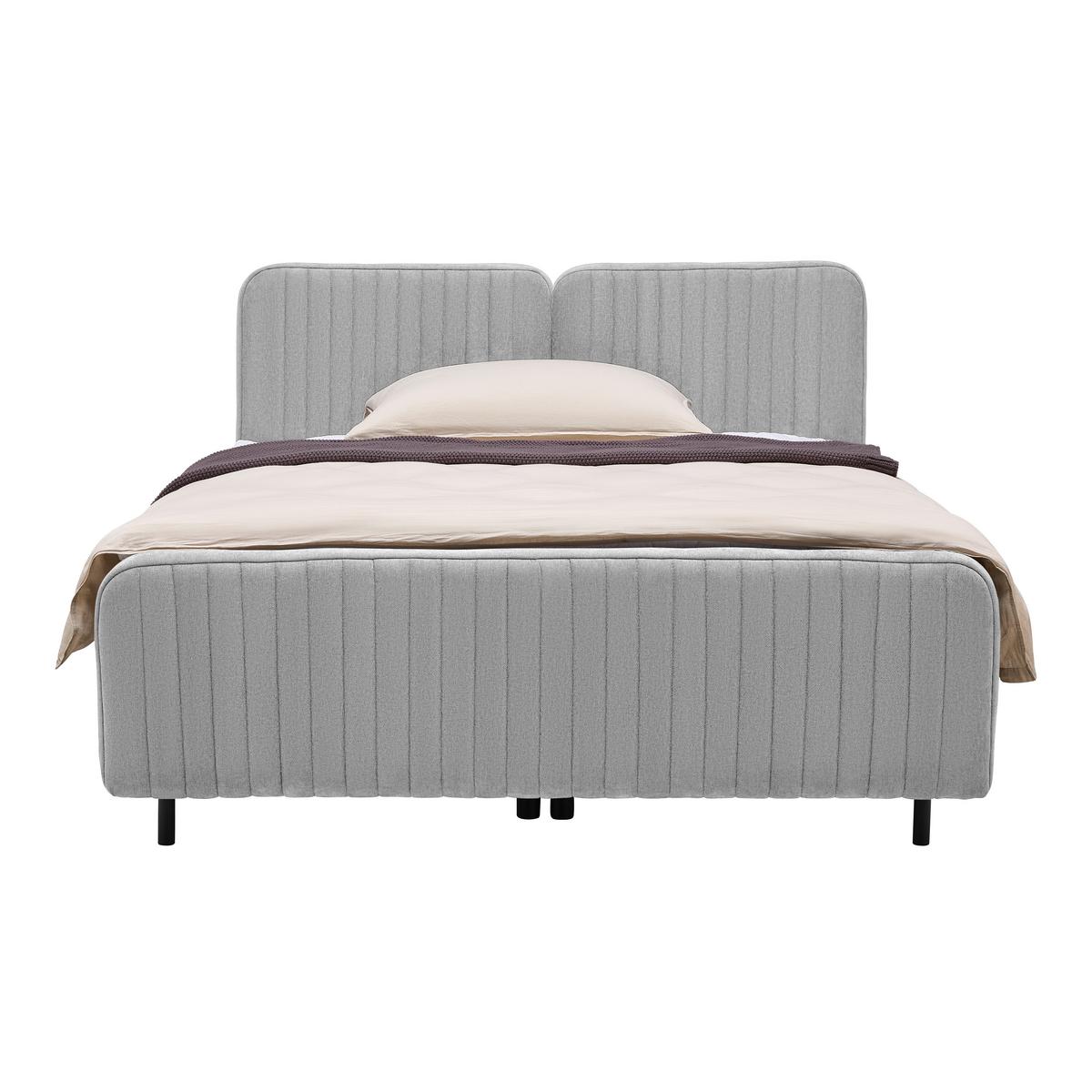 Boxbett Livetto Grau ca. 180x200cm - Schwarz/Grau, KONVENTIONELL, Holz/Textil (180/200cm) - Mömax