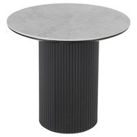 STOLIK BOCZNY GROOVE - jasnoszary/czarny, Design, materiał drewnopochodny/ceramika (50/50/45cm) - Stylife