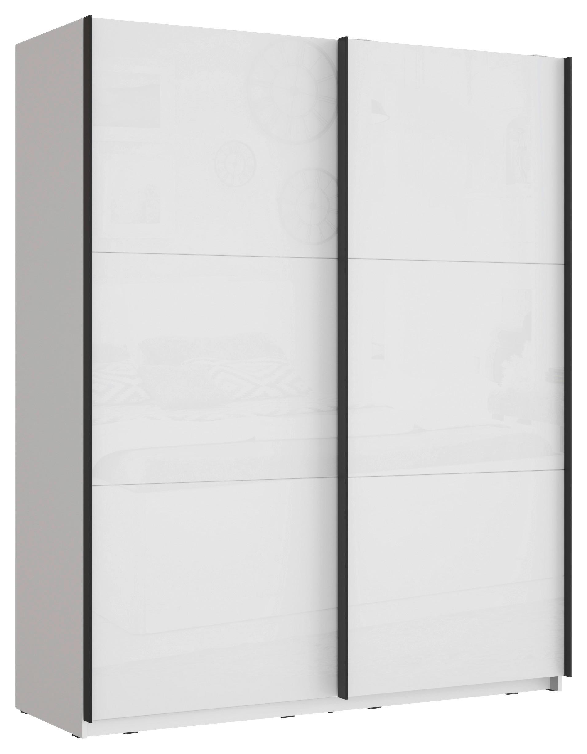 Omara Z Drsnimi Vrati Leader, Bela - črna/bela, Moderno, kovina/leseni material (170,3/209,7/61,2cm) - Carryhome
