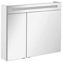 Spiegelschrank B. Clever mit LED 2-türig ca. 90x71 cm Weiß - Alufarben/Weiß, MODERN, Glas/Holzwerkstoff (90/71/16cm) - MID.YOU