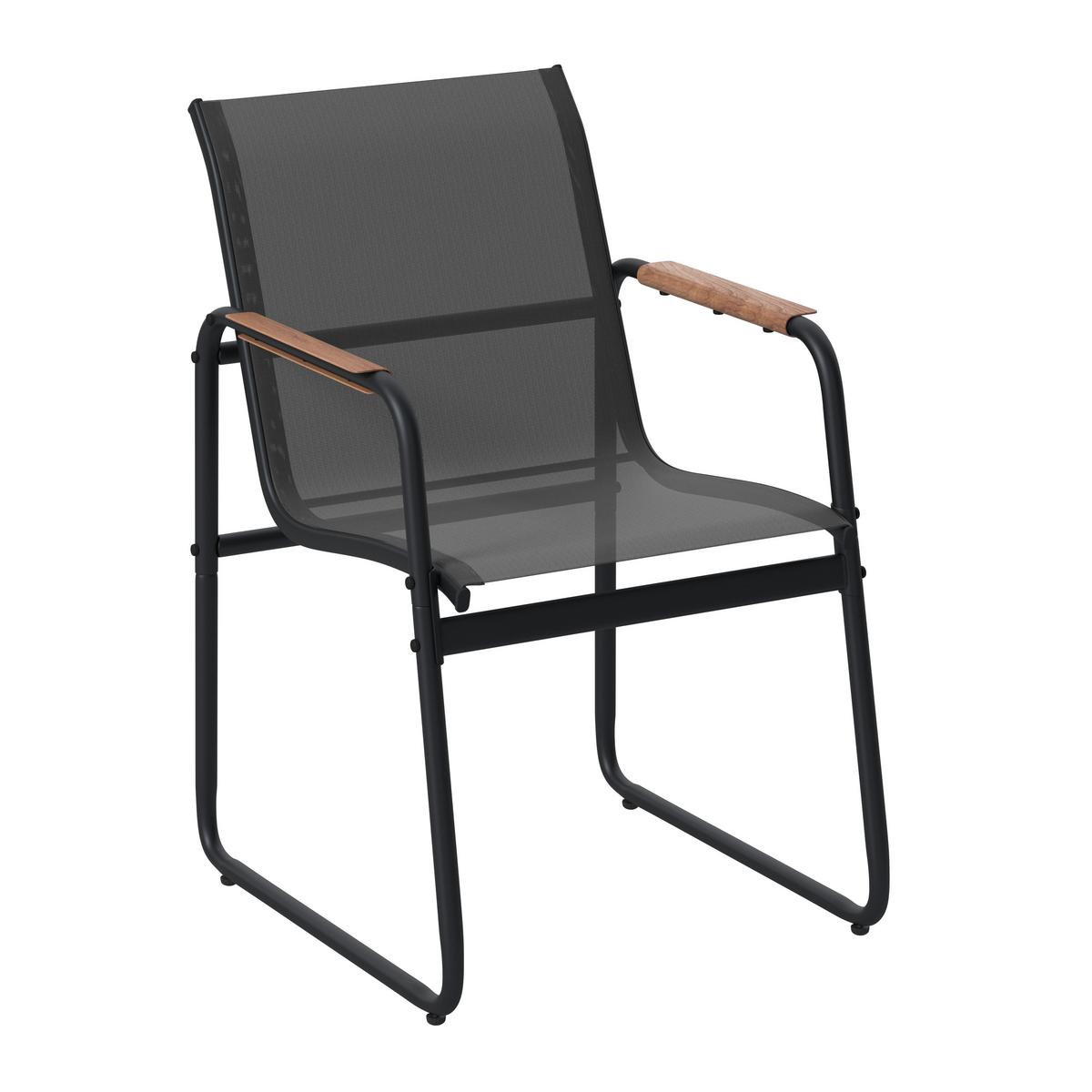 KOMPLET OGRODOWY ZE STOŁEM GENUA - kolor naturalny/ciemnoszary, Modern, tworzywo sztuczne/metal (59,5/160/50/90/82/75cm) - Ambia Garden