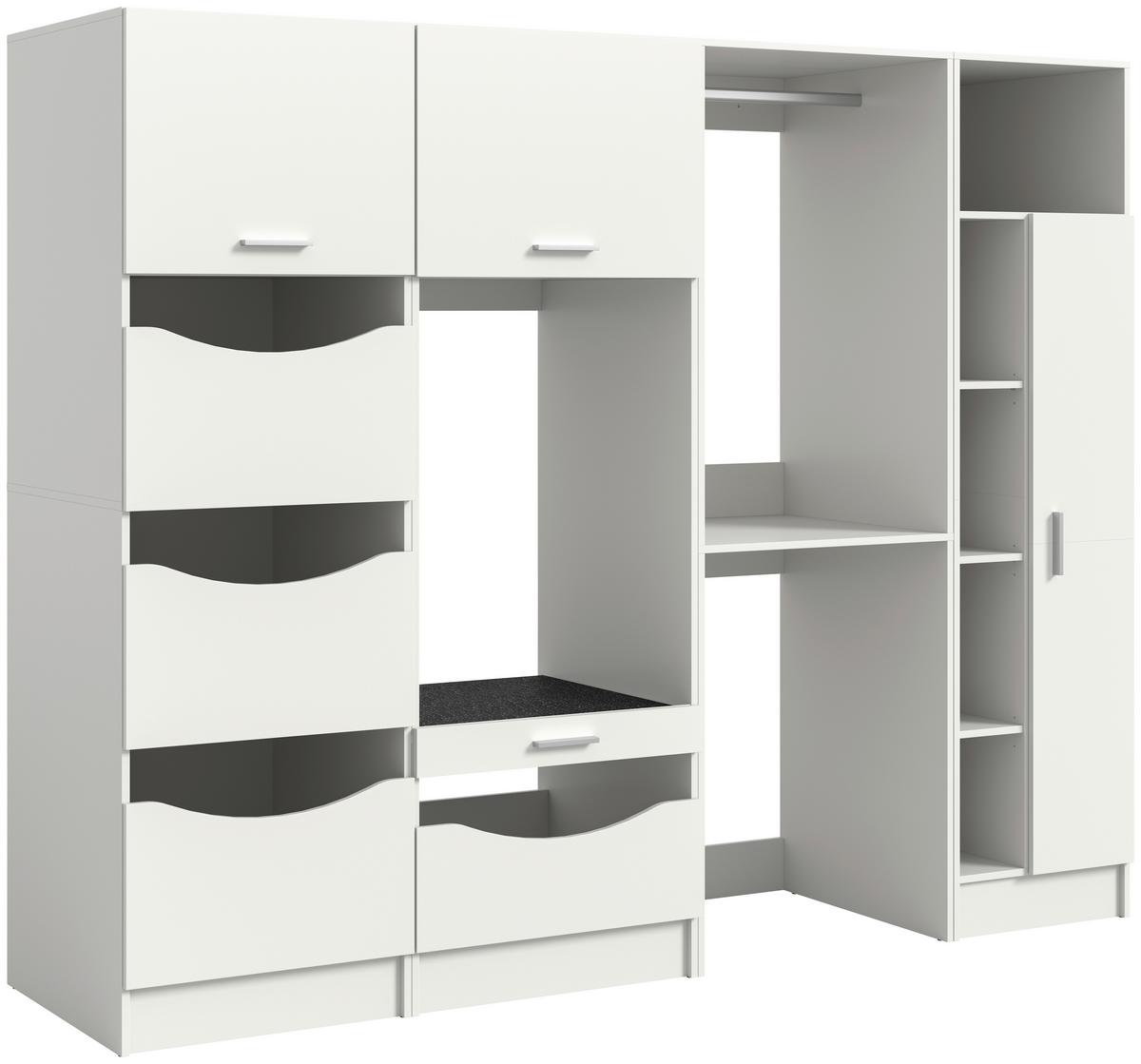 Regal Za Pralnico Free, Bela - bela, Basics, leseni material (242/195/68cm) - MID.YOU