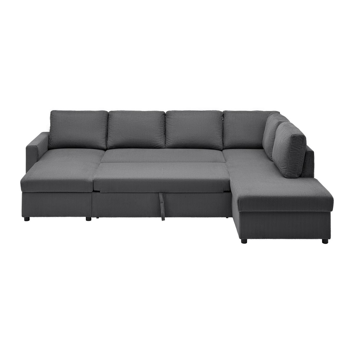 Sarokkanapé Martina - antracit, Modern, faalapú anyag/textil (276/89/204cm) - Mömax