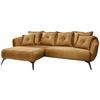 Wohnlandschaft Baggio Gelb Velours - Gelb/Schwarz, MODERN, Holz/Textil (162/277cm) - Livetastic
