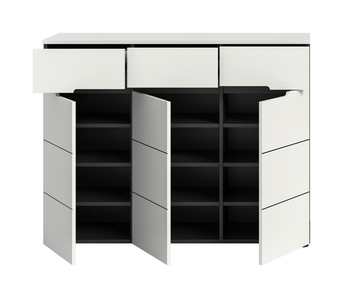 Omara Za Čevlje Canu, Bela, Siva - siva/črna, Design, umetna masa/leseni material (120/94/37cm) - Livetastic