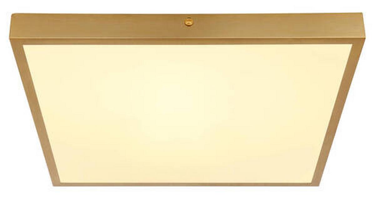 LED-Deckenleuchte Tibey Opal/Messingfarben max. 22Watt - Messingfarben/Opal, KONVENTIONELL, Kunststoff/Metall (35/35/3cm) - Globo